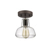 DICKENS Industrial-style 1 Light Rubbed Bronze Semi-flush Ceiling Fixture 7'' Shade - CHLOE Lighting