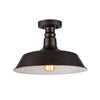 FRIEDRICH Industrial-style 1 Light Rubbed Bronze Semi-flush Ceiling Fixture 14'' Wide - CHLOE Lighting