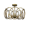 Archer Farmhouse-Style Antique Brass 4 Light Semi-Flush Fixture 24'' Wide - CHLOE Lighting