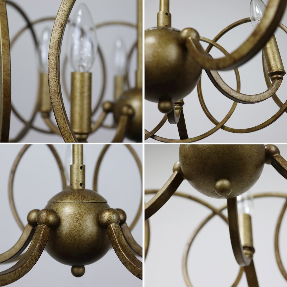 Archer Farmhouse-Style Antique Brass 4 Light Semi-Flush Fixture 24'' Wide - CHLOE Lighting