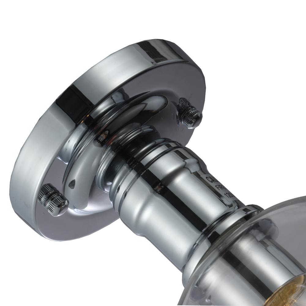 CHLOE Lighting STRANG Transitional 1 Light Chrome Semi-Flush Ceiling Fixture 6'' Wide