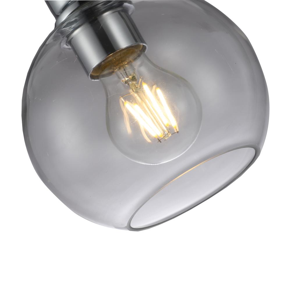 CHLOE Lighting STRANG Transitional 1 Light Chrome Semi-Flush Ceiling Fixture 6'' Wide