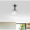 CHLOE Lighting STRANG Transitional 1 Light Chrome Semi-Flush Ceiling Fixture 6'' Wide