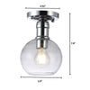 CHLOE Lighting STRANG Transitional 1 Light Chrome Semi-Flush Ceiling Fixture 6'' Wide