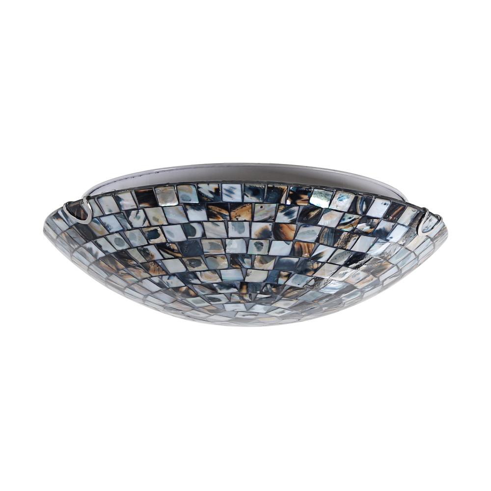 CHLOE Lighting CROWN Mosaic-Style 2 Light Ceiling-Flush Fixture 12'' Wide