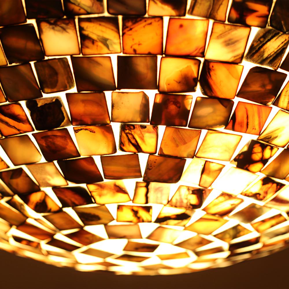 CHLOE Lighting CROWN Mosaic-Style 2 Light Ceiling-Flush Fixture 12'' Wide