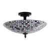 CHLOE Lighting CROWN Mosaic-Style 2 Light Semi-Flush Ceiling Fixture 16'' Wide