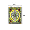 CHLOE Lighting BONICA Tiffany-Style Floral Stained Glass Window Panel 24'' Height