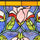 CHLOE Lighting ORIENTAL Tiffany-Style Floral Stained Glass Window Panel 34'' Wide