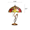 CHLOE Lighting MARIEBELLE Tiffany-Style Floral Stained Glass Table Lamp 16'' Width