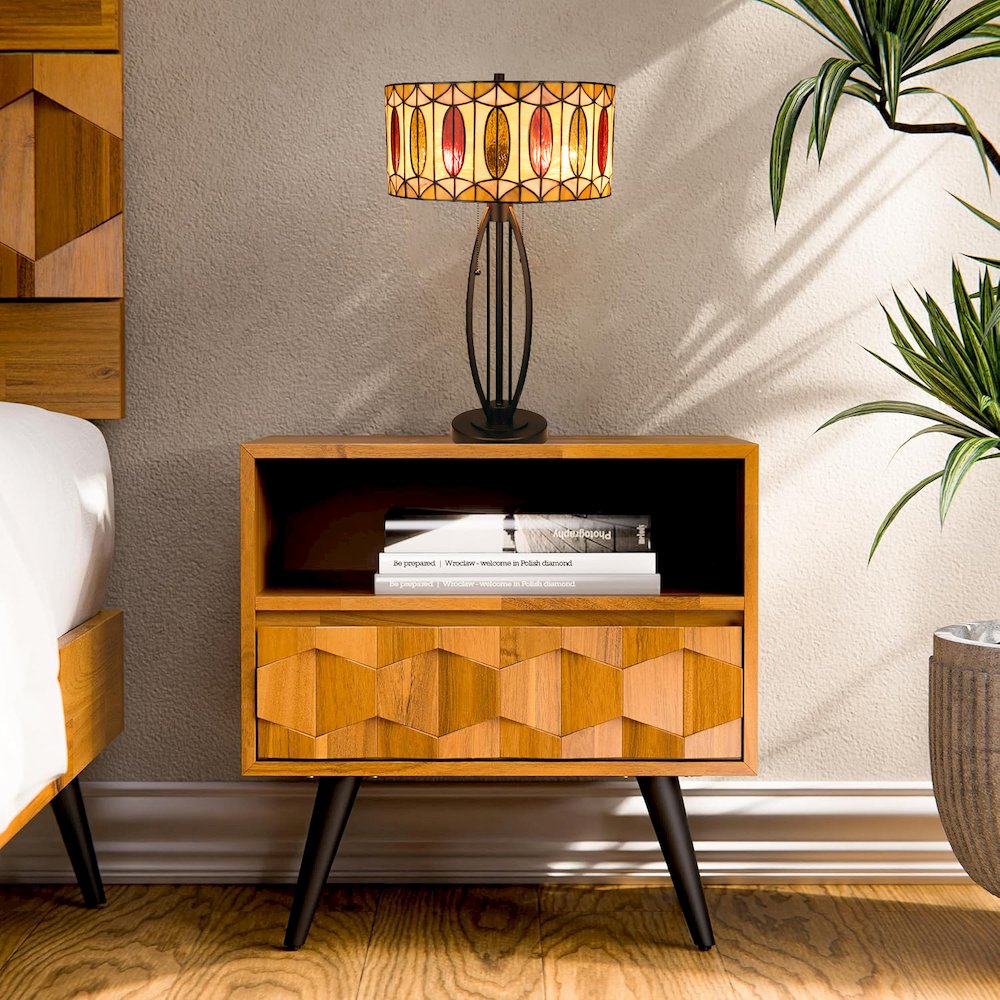 Gimm Geometric Style 2-Light Table Lamp 15'' Shade - CHLOE Lighting
