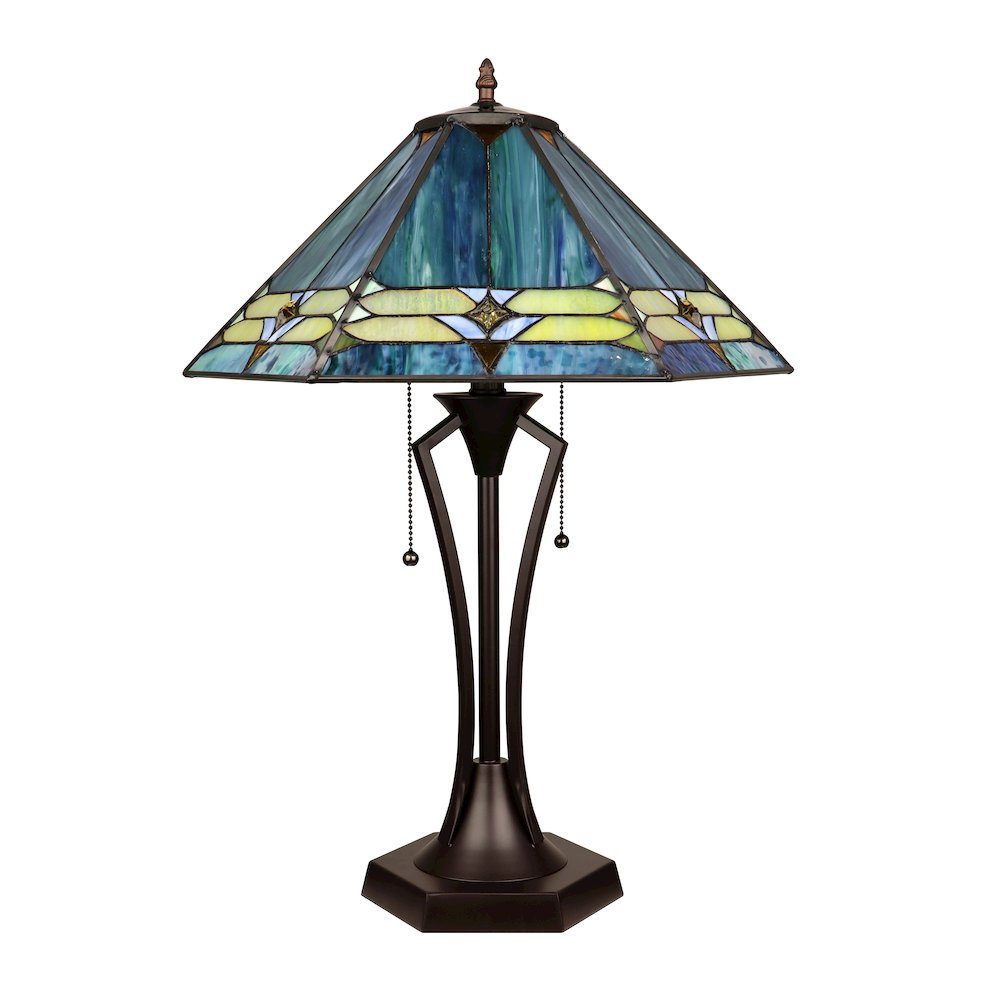 Hyland Geometric Style 2-Light Table Lamp 18'' Shade - CHLOE Lighting