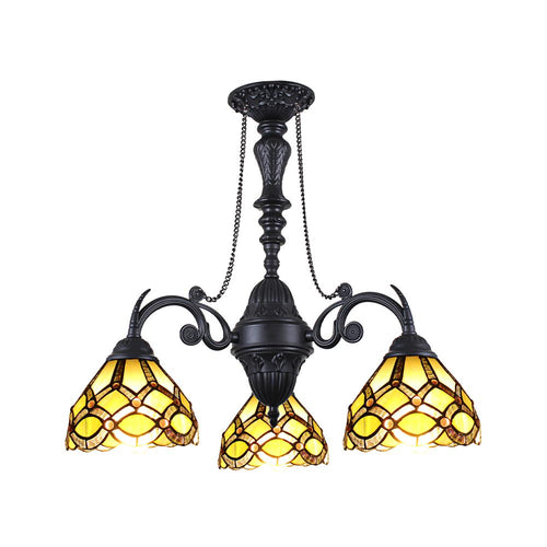 CHLOE Lighting GEORGIA Tiffany-Style Victorian Stained Glass Mini Chandelier 21'' Width