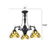 CHLOE Lighting GEORGIA Tiffany-Style Victorian Stained Glass Mini Chandelier 21'' Width