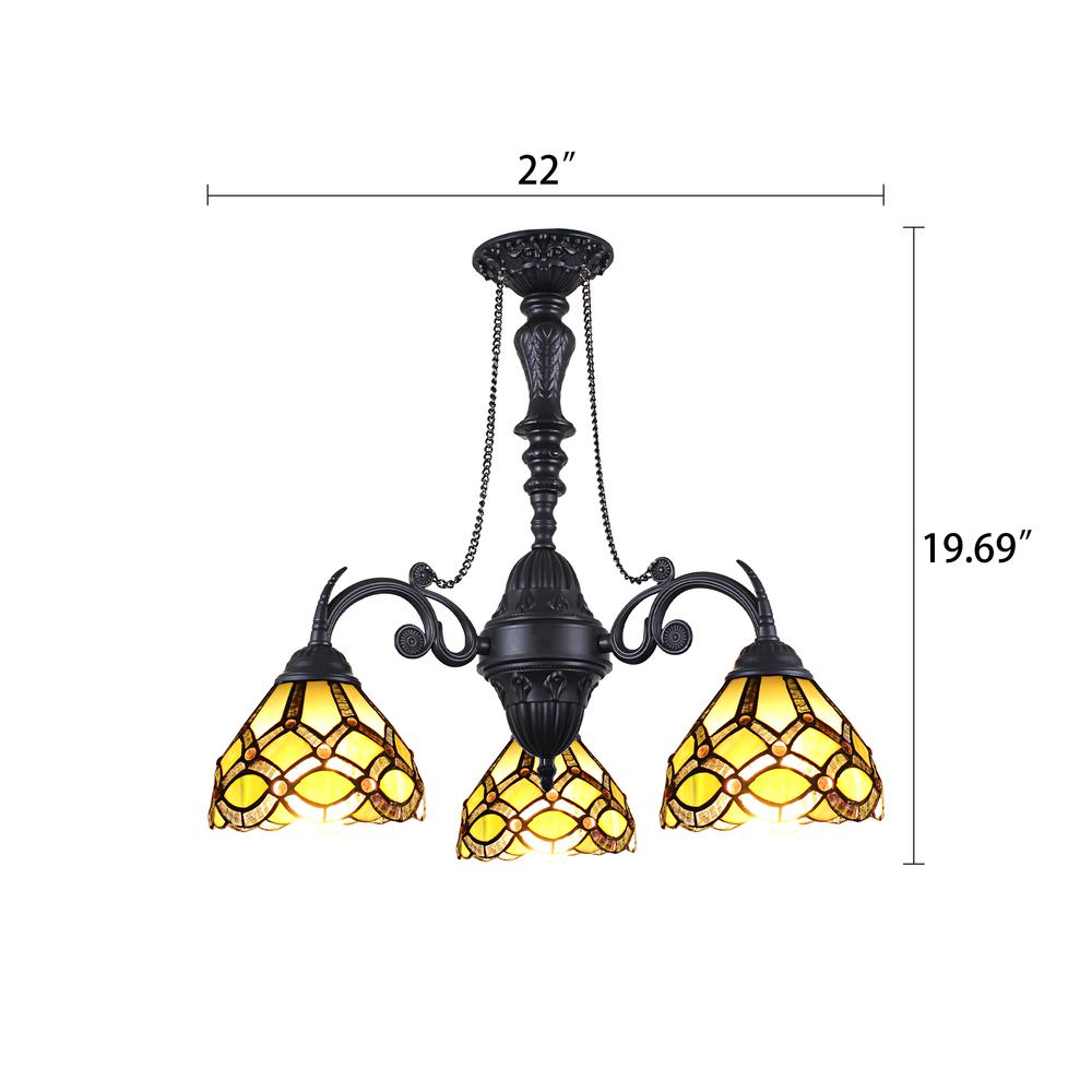 CHLOE Lighting GEORGIA Tiffany-Style Victorian Stained Glass Mini Chandelier 21'' Width