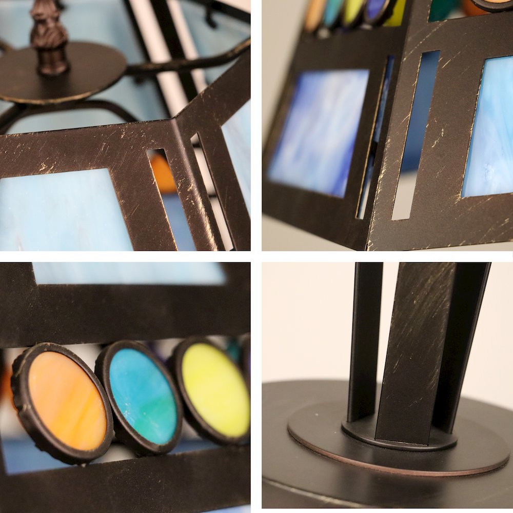 Retro-Style Stained Glass 1-Light Table Lamp 14'' Shade - CHLOE Lighting