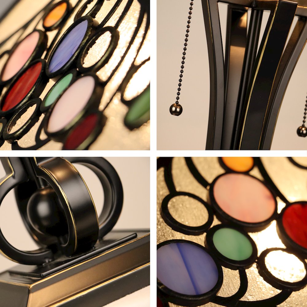 Retro-Style Stained Glass 2-Light Table Lamp 16'' Shade - CHLOE Lighting