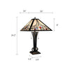 Retro-Style Stained Glass 2-Light Table Lamp 16'' Shade - CHLOE Lighting