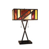 Retro-Style Stained Glass 2-Light Table Lamp 16'' Shade - CHLOE Lighting