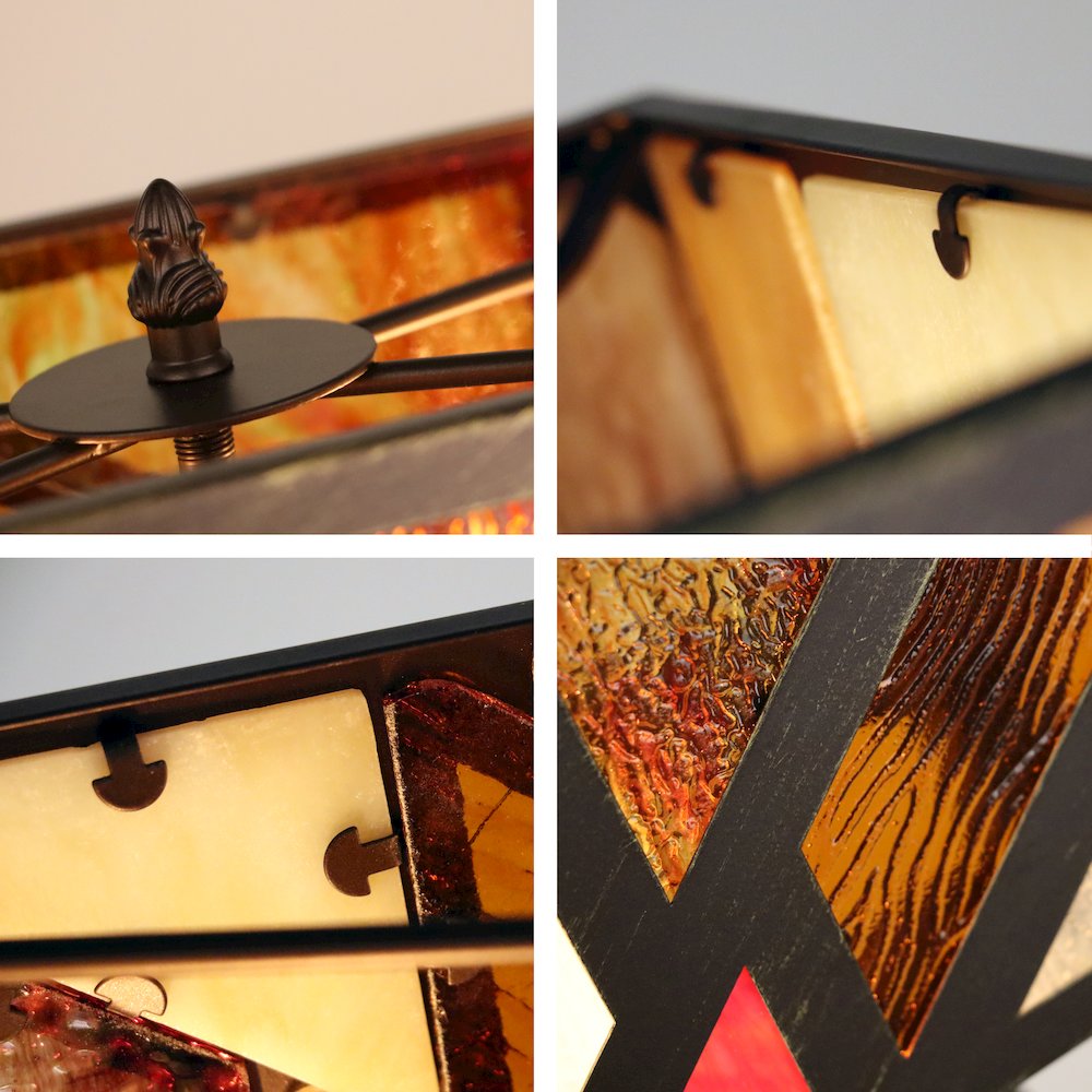 Retro-Style Stained Glass 2-Light Table Lamp 16'' Shade - CHLOE Lighting