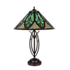 Retro-Style Stained Glass 2-Light Table Lamp 18'' Shade - CHLOE Lighting
