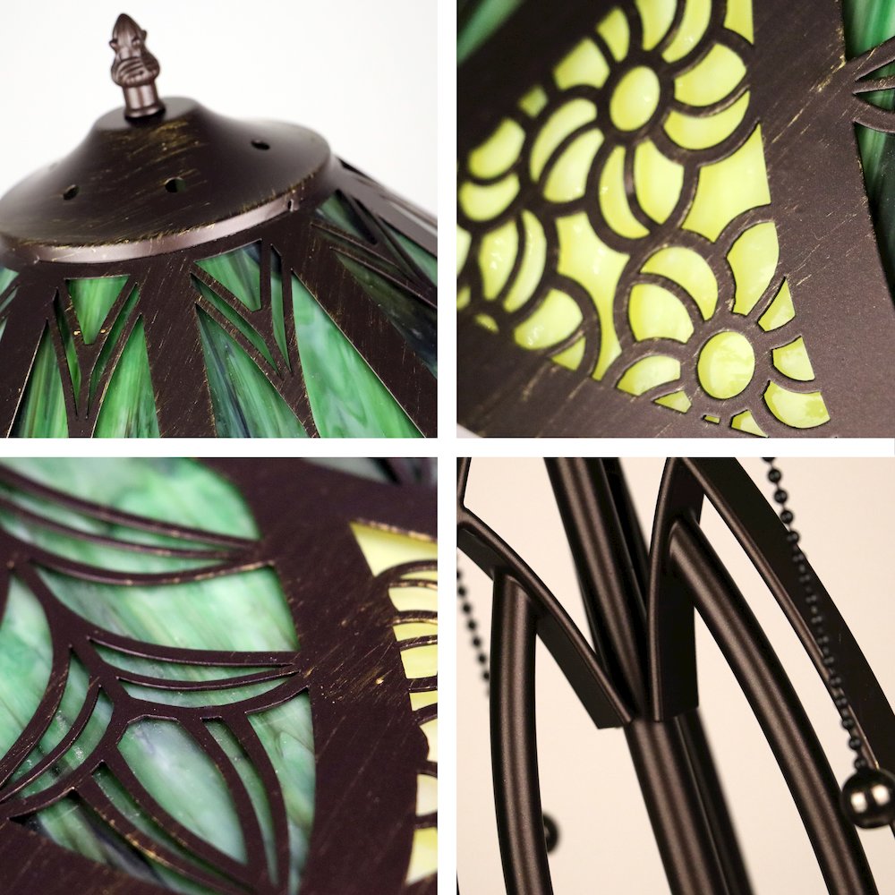 Retro-Style Stained Glass 2-Light Table Lamp 18'' Shade - CHLOE Lighting