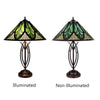 Retro-Style Stained Glass 2-Light Table Lamp 18'' Shade - CHLOE Lighting