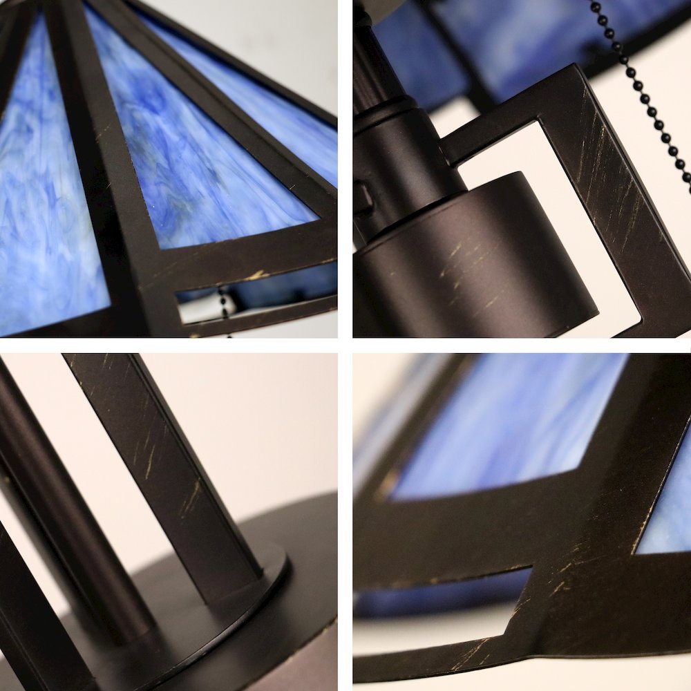 Retro-Style Stained Glass 2-Light Table Lamp 18'' Shade - CHLOE Lighting