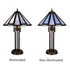 Retro-Style Stained Glass 2-Light Table Lamp 18'' Shade - CHLOE Lighting