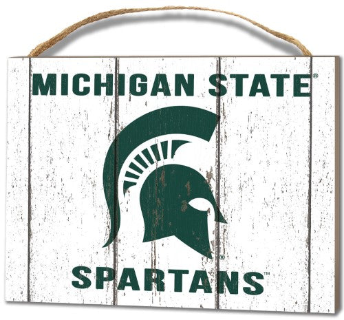 Michigan State Spartans Small Plaque - Weathered Logo -