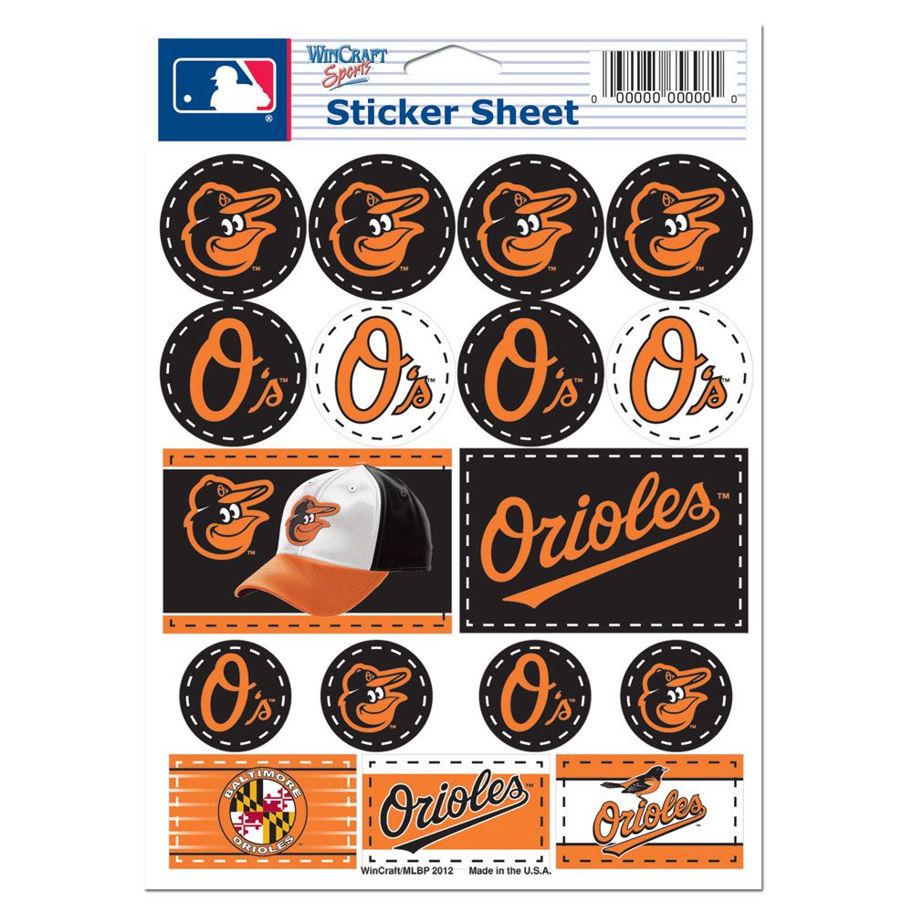Baltimore Orioles Decal Sheet 5x7 Vinyl - WinCraft