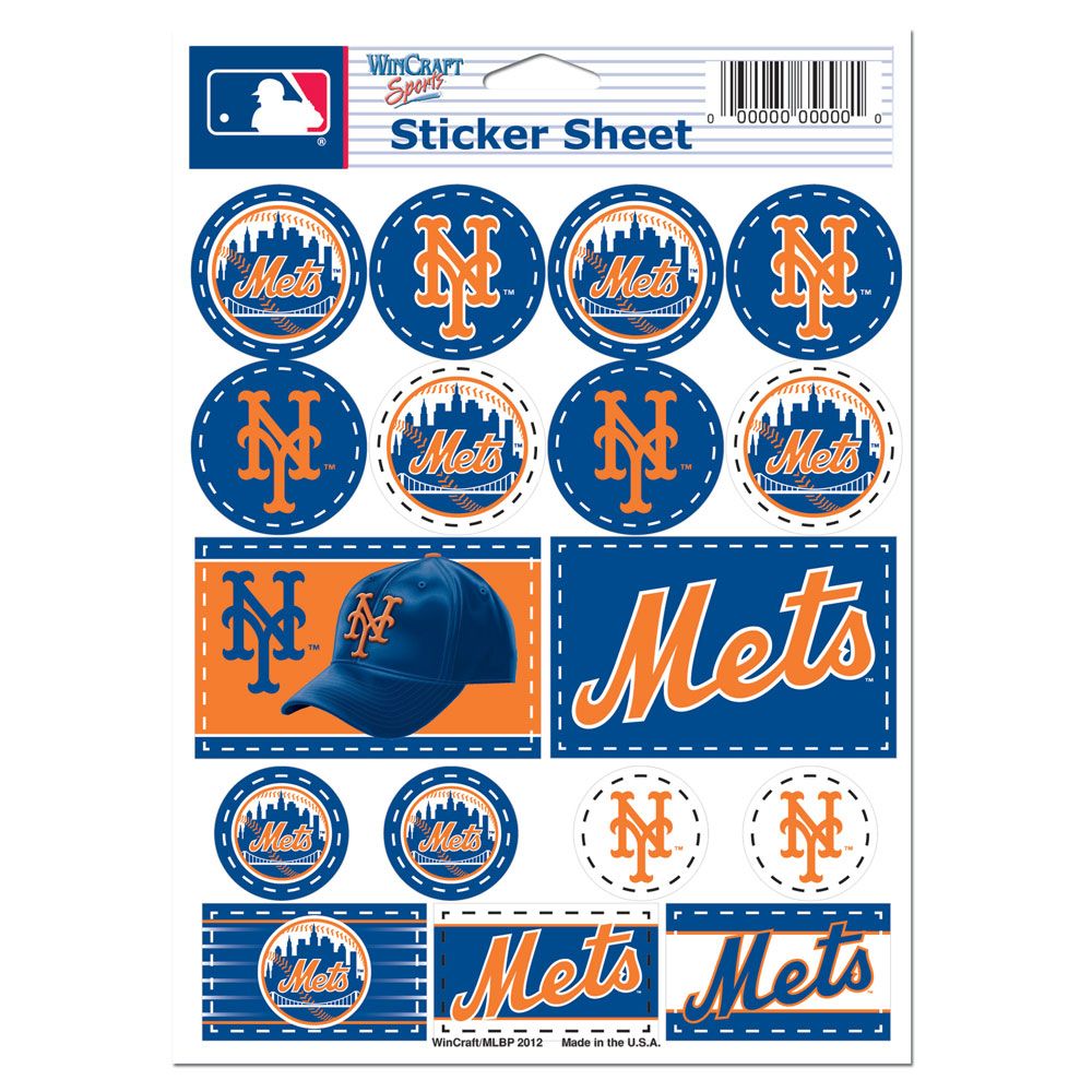 New York Mets Decal Sheet 5x7 Vinyl - WinCraft