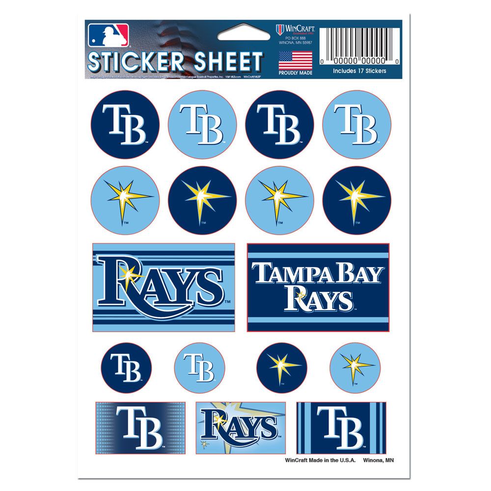 Tampa Bay Rays Decal Sheet 5x7 Vinyl - WinCraft