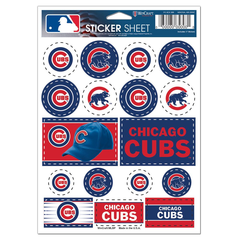 Chicago Cubs Decal Sheet 5x7 Vinyl - WinCraft