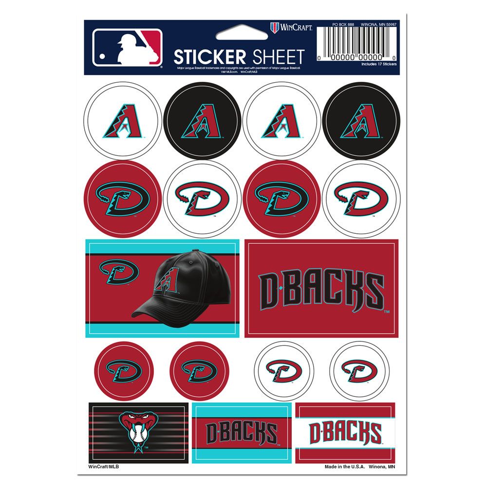 Arizona Diamondbacks Decal Sheet 5x7 Vinyl - WinCraft