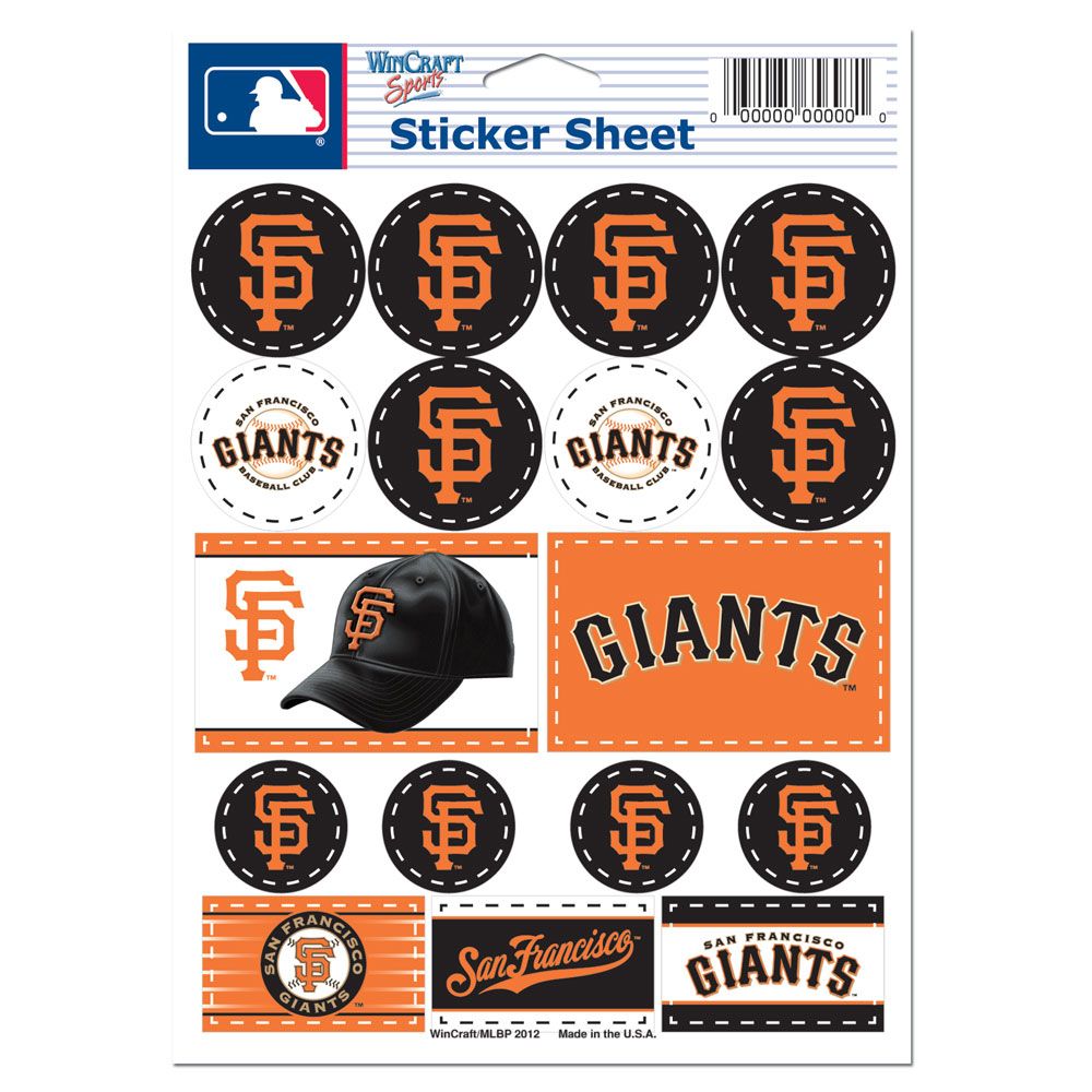 San Francisco Giants Decal Sheet 5x7 Vinyl - WinCraft