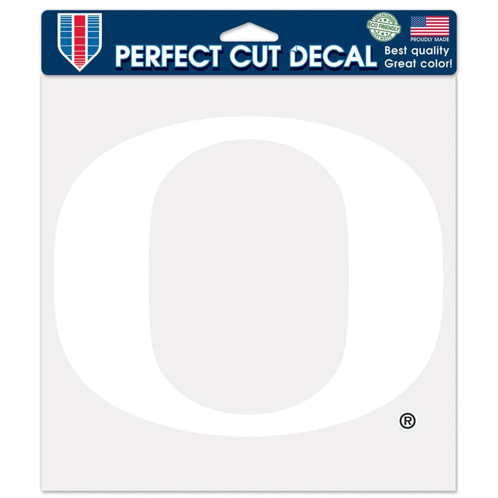 Oregon Ducks Decal 8x8 Perfect Cut White - Wincraft