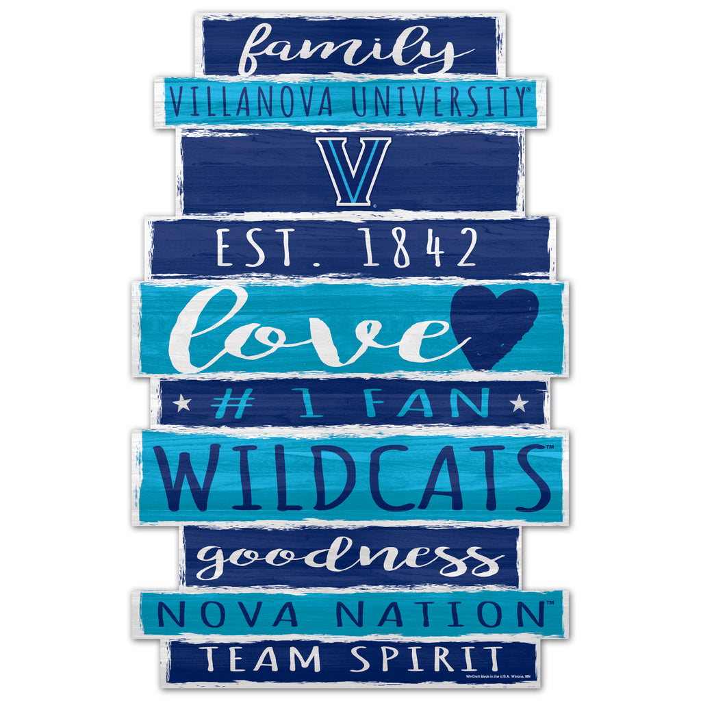 Villanova Wildcats Sign 11x17 Wood Family Word - WinCraft