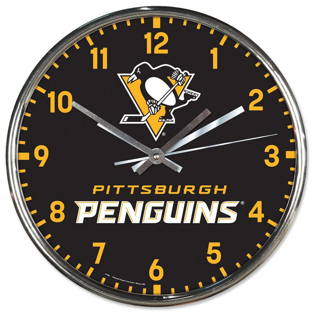 Pittsburgh Penguins Round Chrome Wall Clock - Wincraft