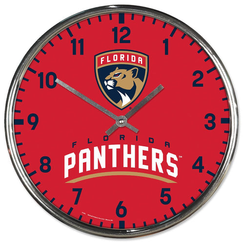 Florida Panthers Clock Round Wall Style Chrome Periodic Restock - WinCraft