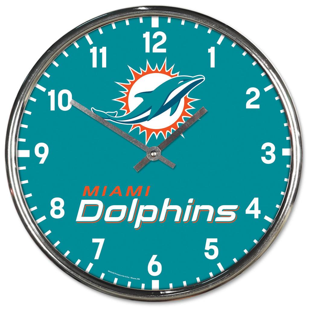 Miami Dolphins Round Chrome Wall Clock - Wincraft