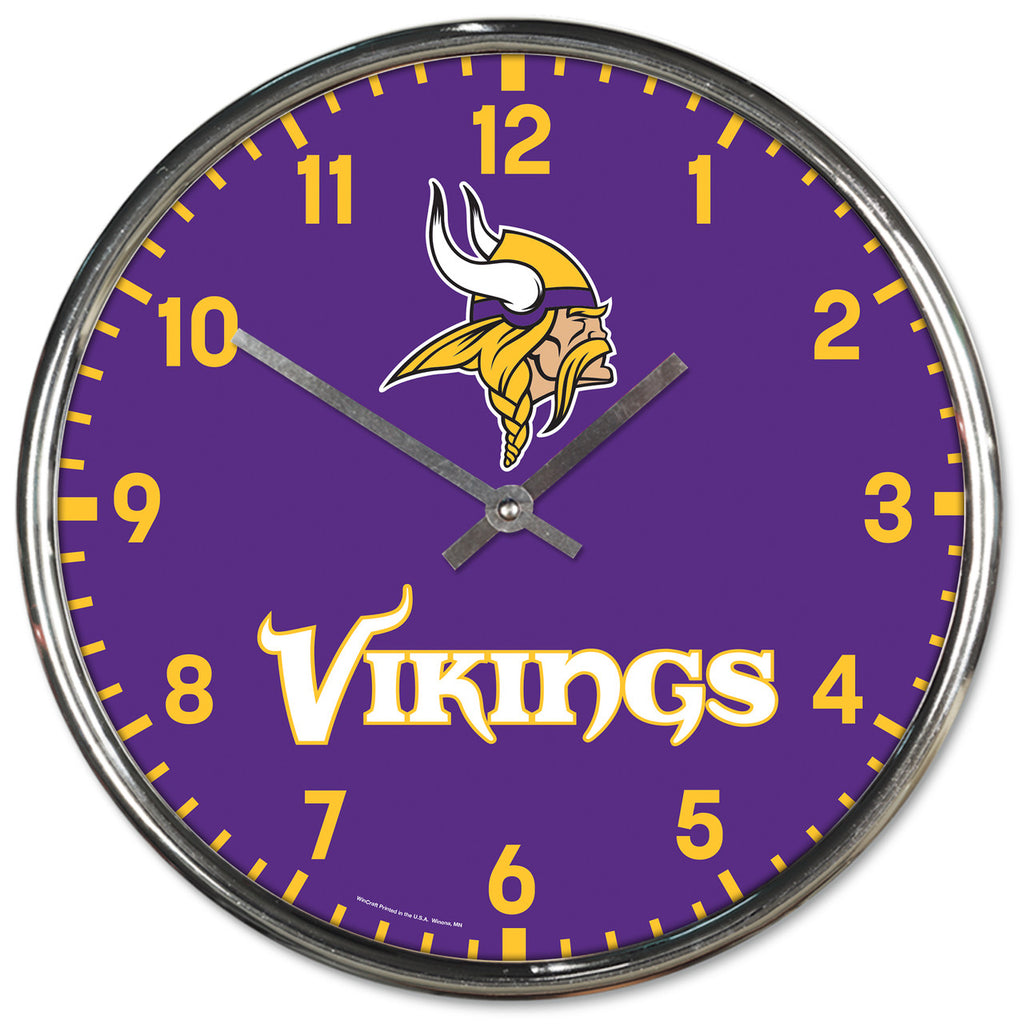 Minnesota Vikings Round Chrome Wall Clock - Wincraft