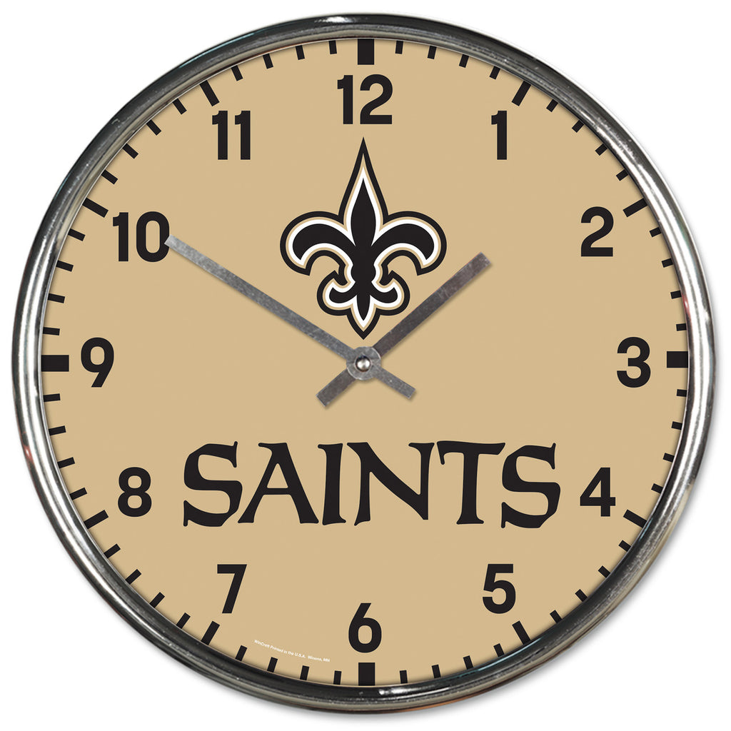New Orleans Saints Round Chrome Wall Clock - Wincraft