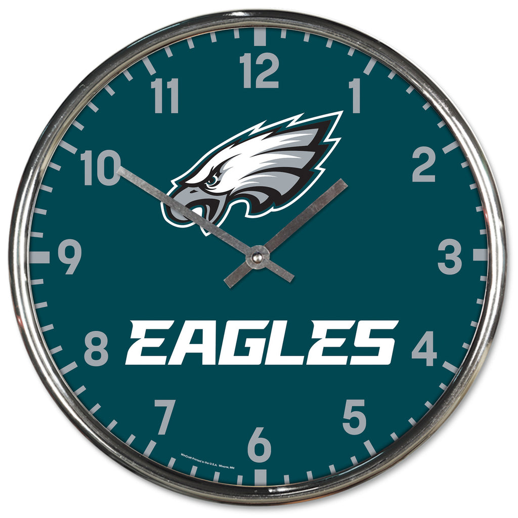 Philadelphia Eagles Round Chrome Wall Clock - Wincraft