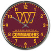 Washington Commanders Clock Round Wall Style Chrome - Wincraft