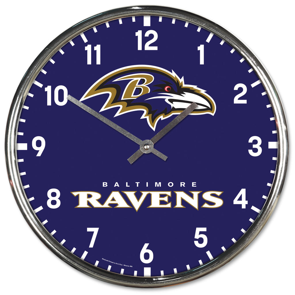 Baltimore Ravens Round Chrome Wall Clock - Wincraft