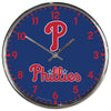 Philadelphia Phillies Clock Round Wall Style Chrome - Wincraft