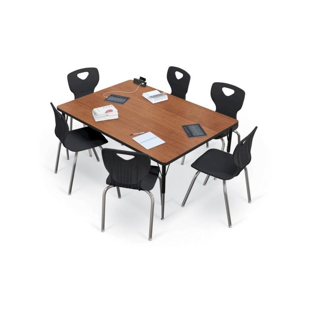 Activity Table - 48''X60'' Rectangle - Amber Cherry Top Surface - Black Edgeband - BALT