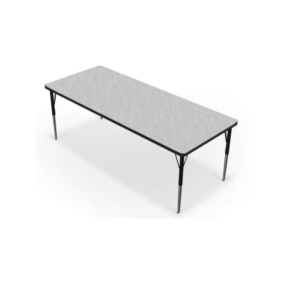 Activity Table - 30''X72'' Rectangle - Gray Nebula Top Surface - Black Edgeband - BALT