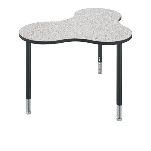 Student Desk - Medium Cloud - Gray Nebulatop Surface And Black Edgeband - Black Horseshoe Legs - No Bookbox - BALT